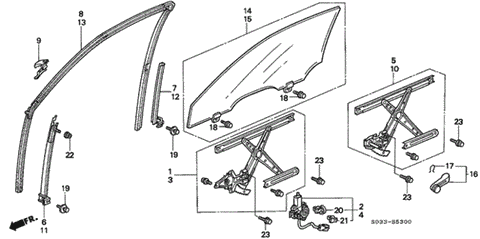 EK Civic Front Door Channel Run Moldings