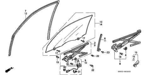 EG Civic Front Door Run Channel Molding